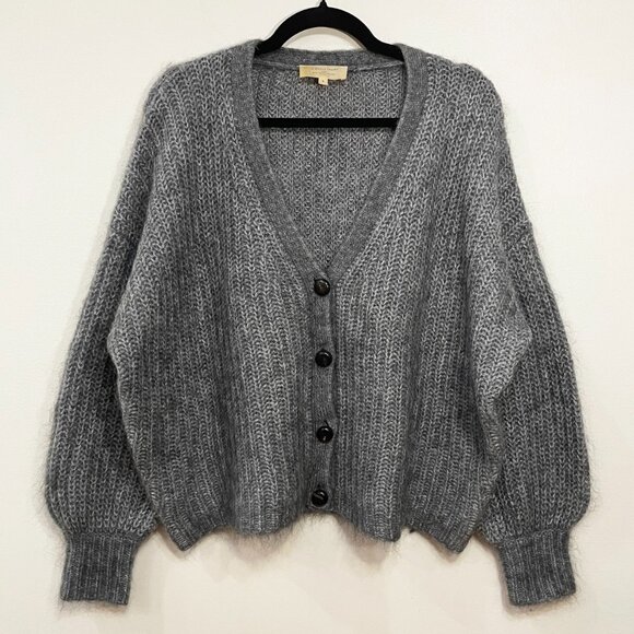 EUC Sezane Achille Mohair Wool Blend Oversized Cardigan Grey Small - Picture 2 of 7